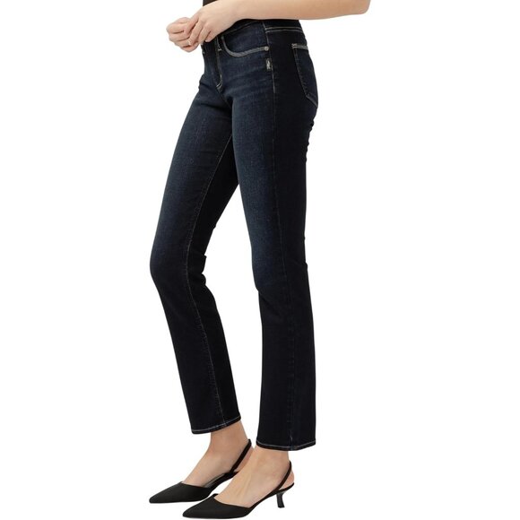 Women's Curvy Fit Skinny Jeans Stretch Dark Wash Mid Rise Size 32W 29L - Picture 2 of 5